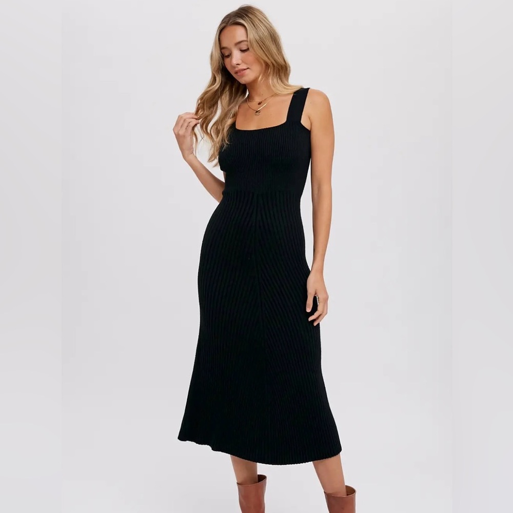 Bluivy Square Neck Sweater Midi Dress Size Small